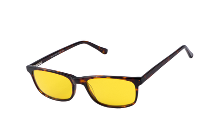 Tortoise Shell Light Sensitivity Glasses Angled View
